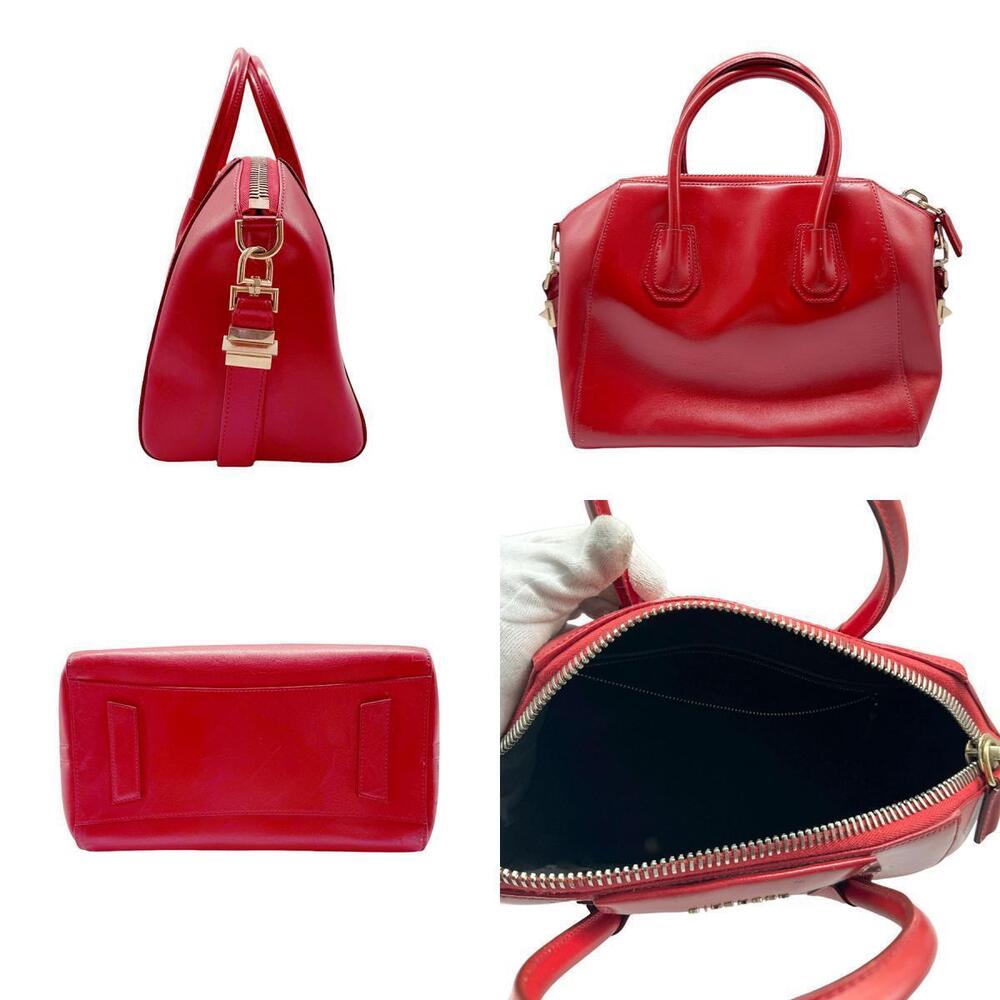 Givenchy Antigona Shoulder Gold 2way Bag Leather Red